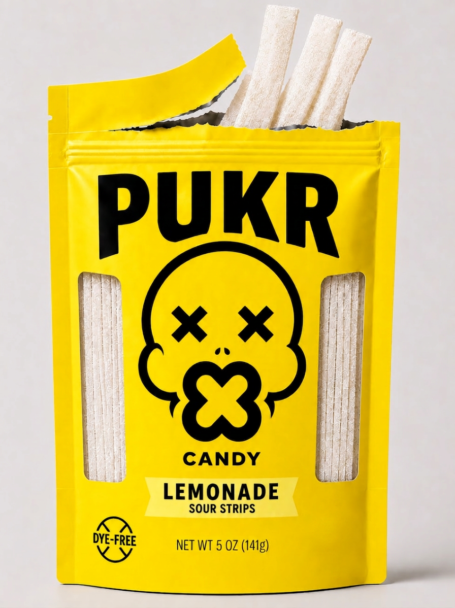 Lemonade PUKR sour strips packaging